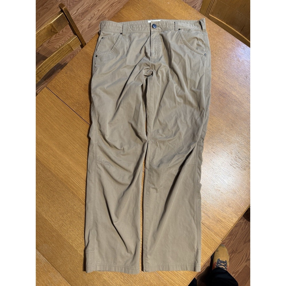 Simms Fishing Pants Mens 38 Tan Khaki Outdoor Utility Articulated Knee Dockwear